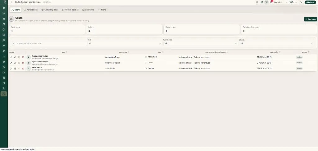 Users and permissions — roles and data isolation